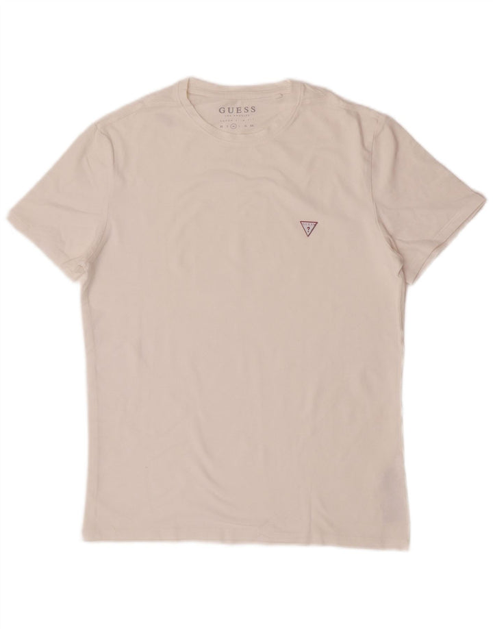 Tricou Guess pentru bărbați Super Slim Fit Top din bumbac alb mediu