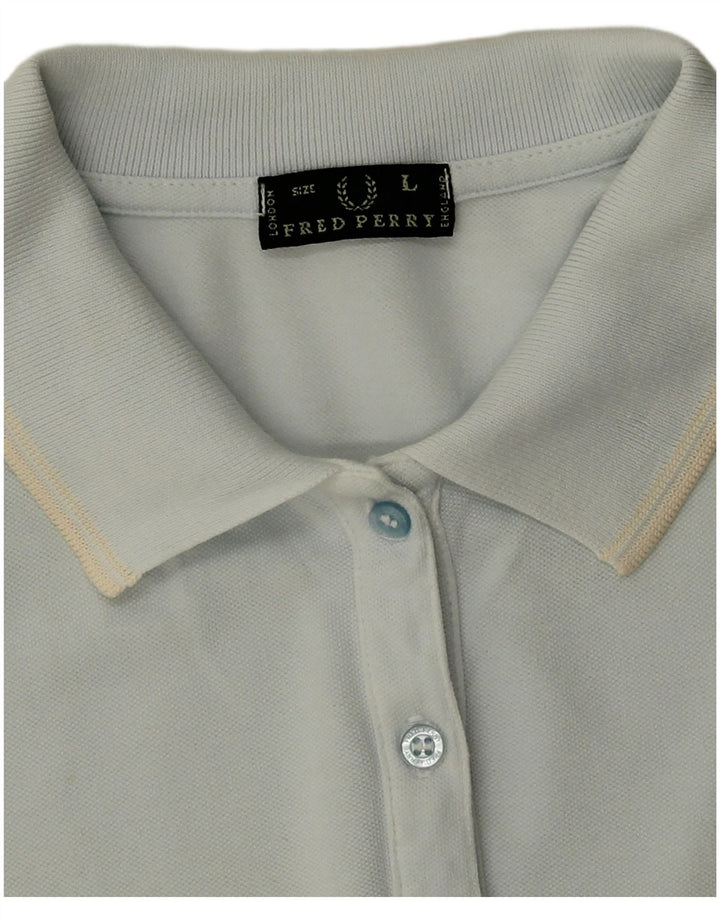 Fred Perry Tricou Polo Femei UK 16 Mare Bumbac Albastru