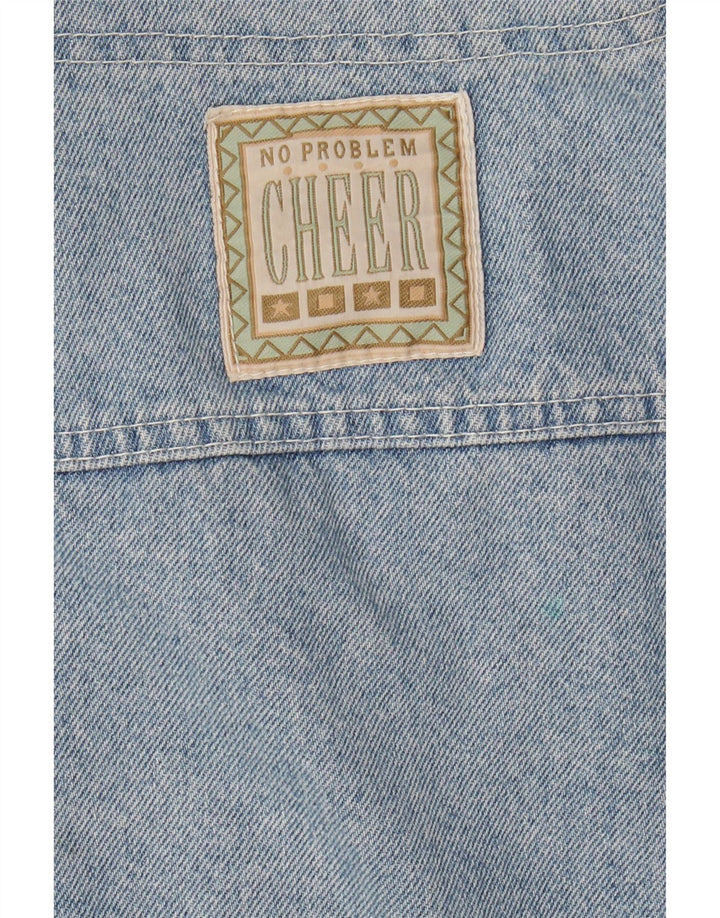 NO PROBLEM Womens Denim Jacket EU 42 Large Blue Colourblock Cotton