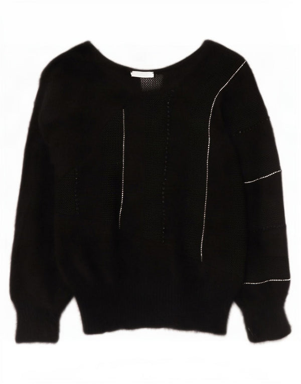 Pulover pentru damă Titania cu gât de barcă UK 12 Medium Black Dunge