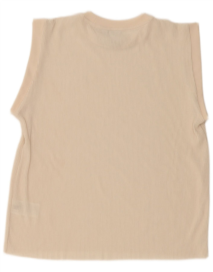 Vestă supradimensionată pentru femei Adidas UK 8 Small Beige Poliester