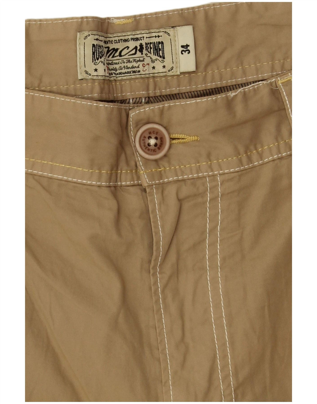 Pantaloni scurți casual pentru bărbați Marlboro Classics W34, mare, bej, bumbac