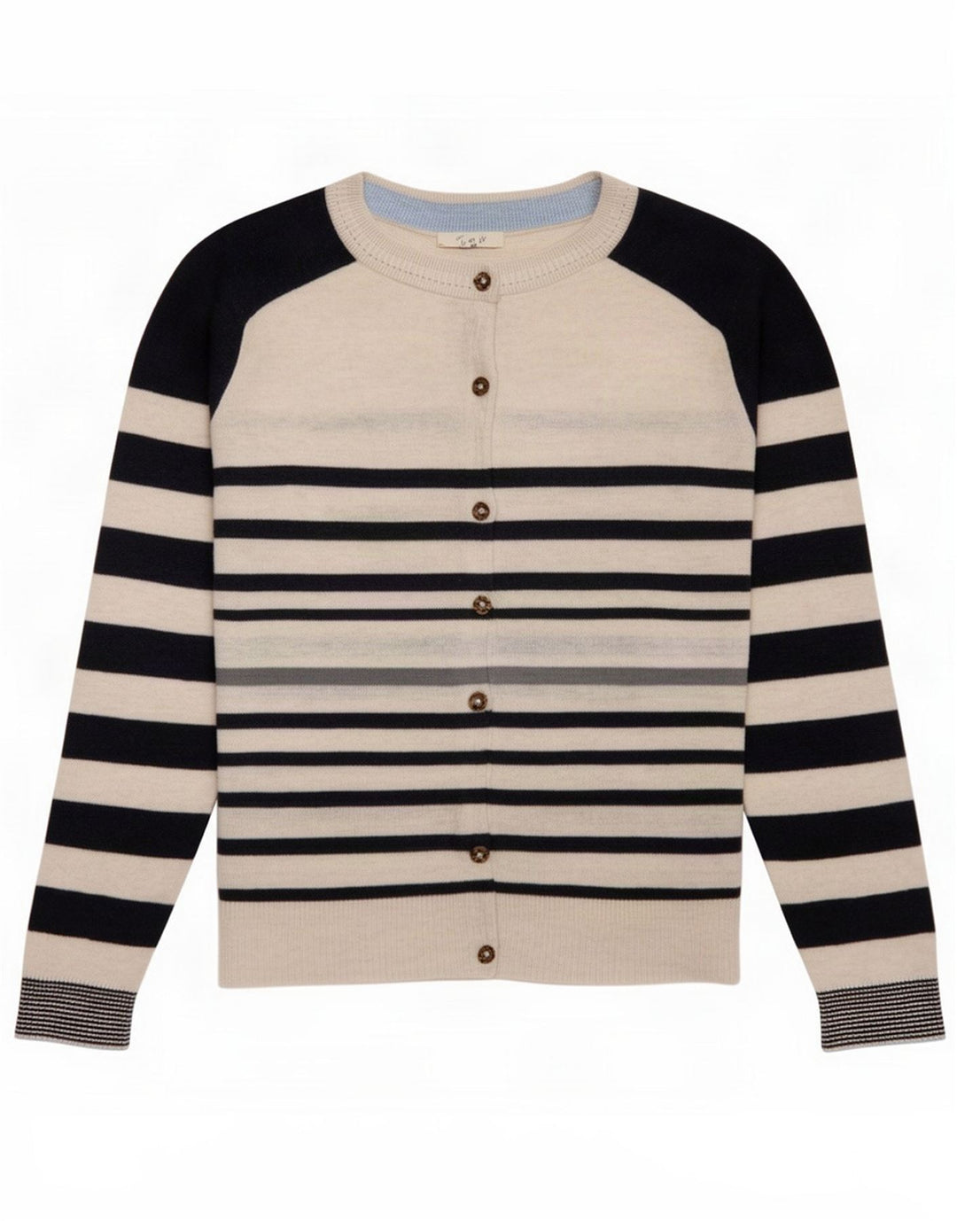 White Stuff Pulover Cardigan pentru femei UK 12 Bumbac cu dungi medii