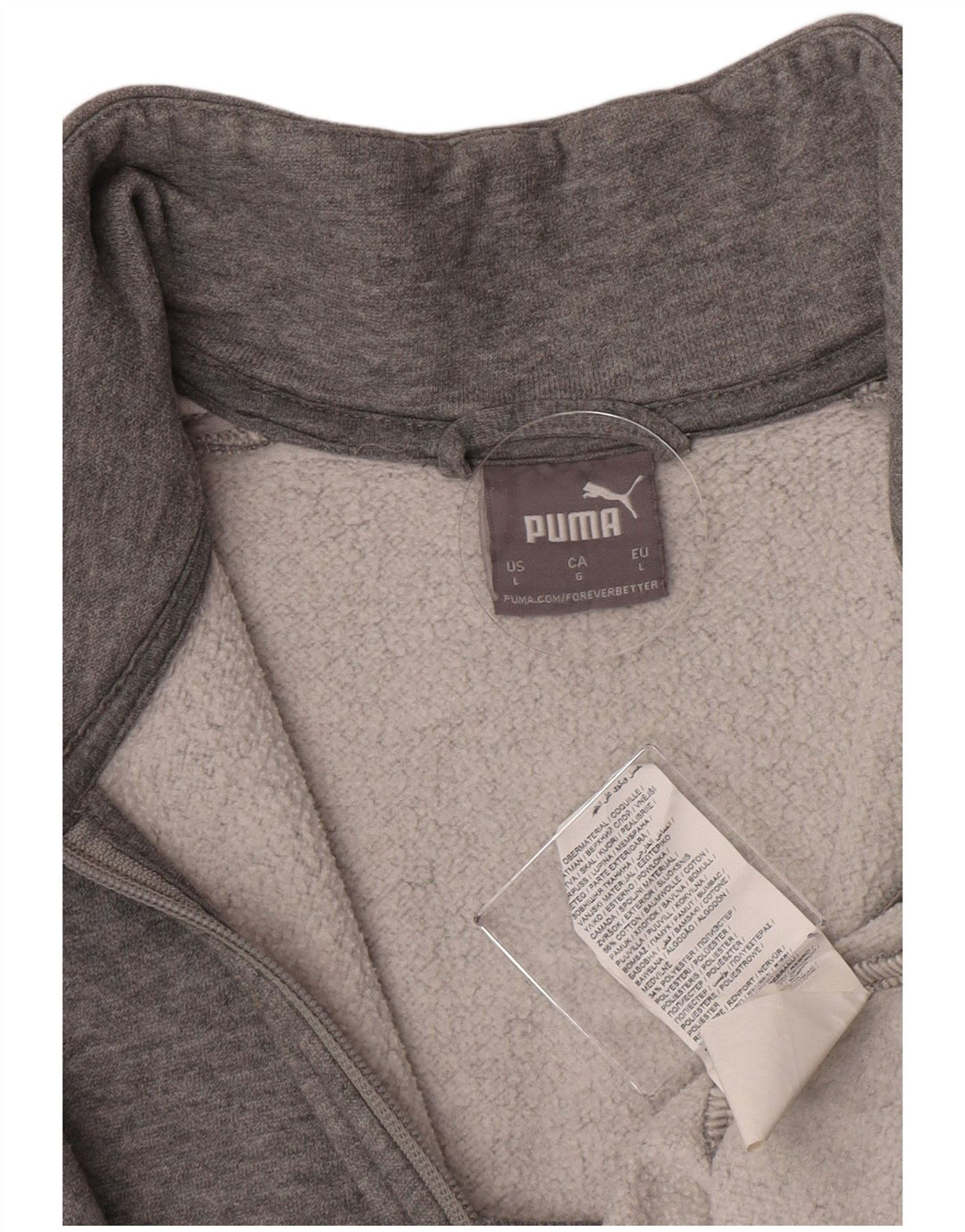 Jachetă de trening Puma pentru femei UK 16, mare, gri din bumbac color bloc