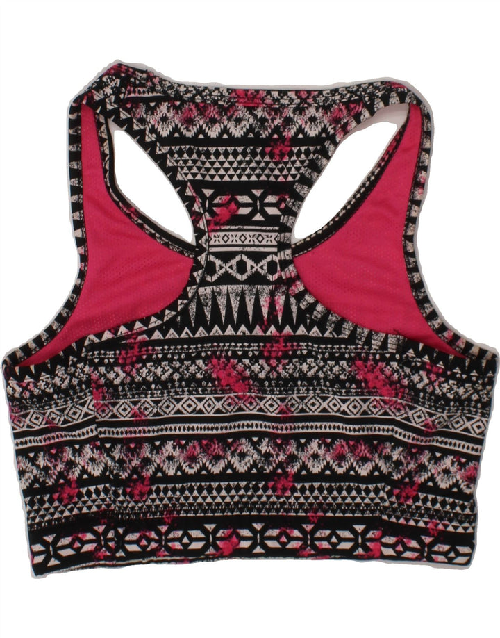 OVS Womens Crop Top UK 8 Small Black Geometric Polyester Sports Vintage OVS and Second-Hand OVS from Messina Hembry 