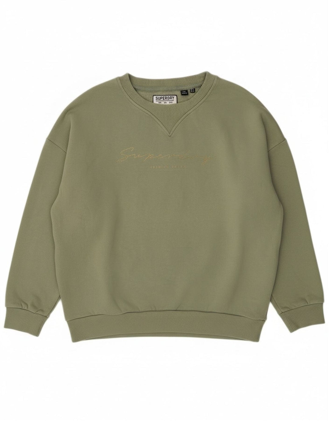 Pulover supradimensionat cu grafic Superdry pentru femei UK 8 Bumbac verde mic