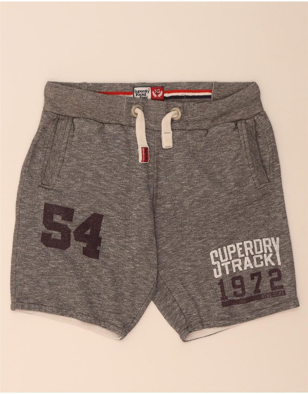 Pantaloni scurți sport grafic Superdry pentru bărbați, bumbac, gri mediu