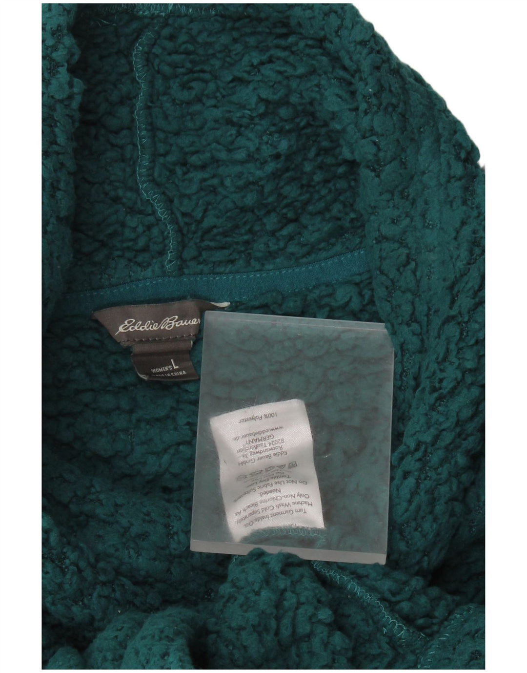 EDDIE BAUER Pulover supradimensionat din lână pentru femei UK 16 Poliester verde mare