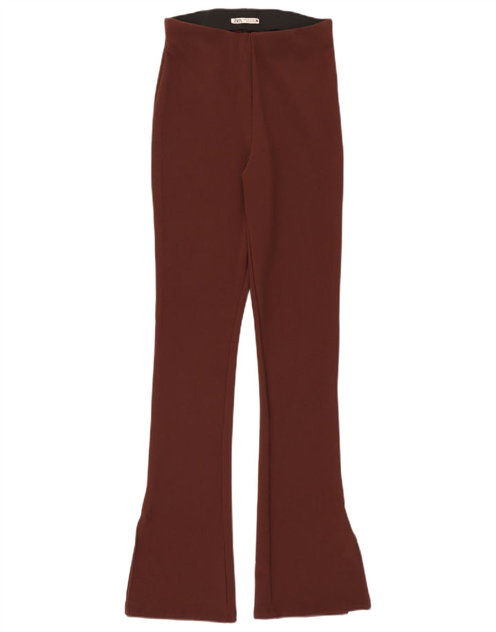Pantaloni casual pentru femei Flare Zara Mediu L28 L32 Maro Poliester