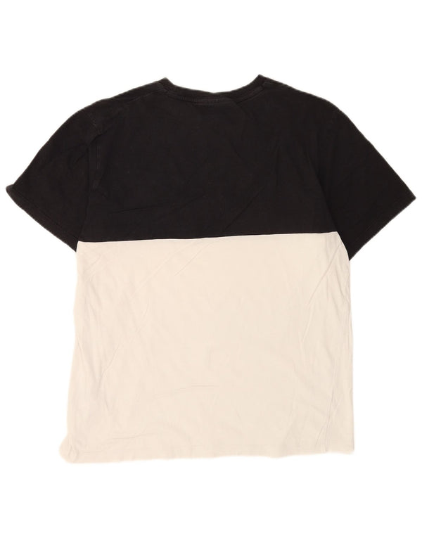 Tricou grafic Fila pentru bărbați Top mediu negru din bumbac color bloc