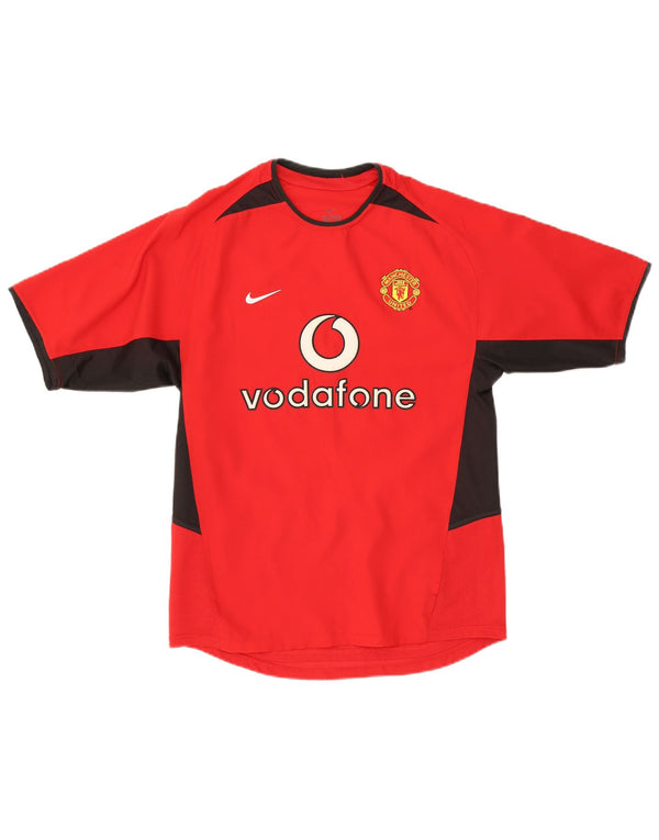 Tricou pentru bărbați Nike Manchester United Home 2002-2004 Marea Britanie 36/38 Mic Roșu Sport