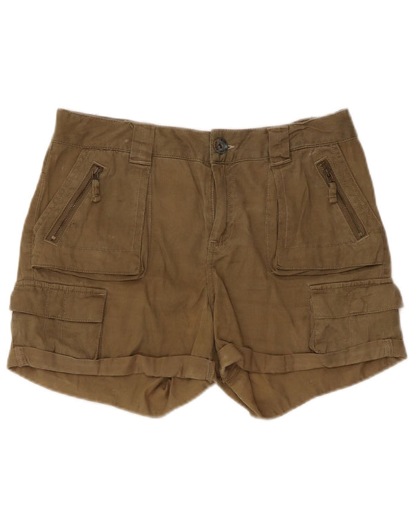 Pantaloni scurti cargo Topshop pentru femei UK 8 Small W30 Khaki Lyocell