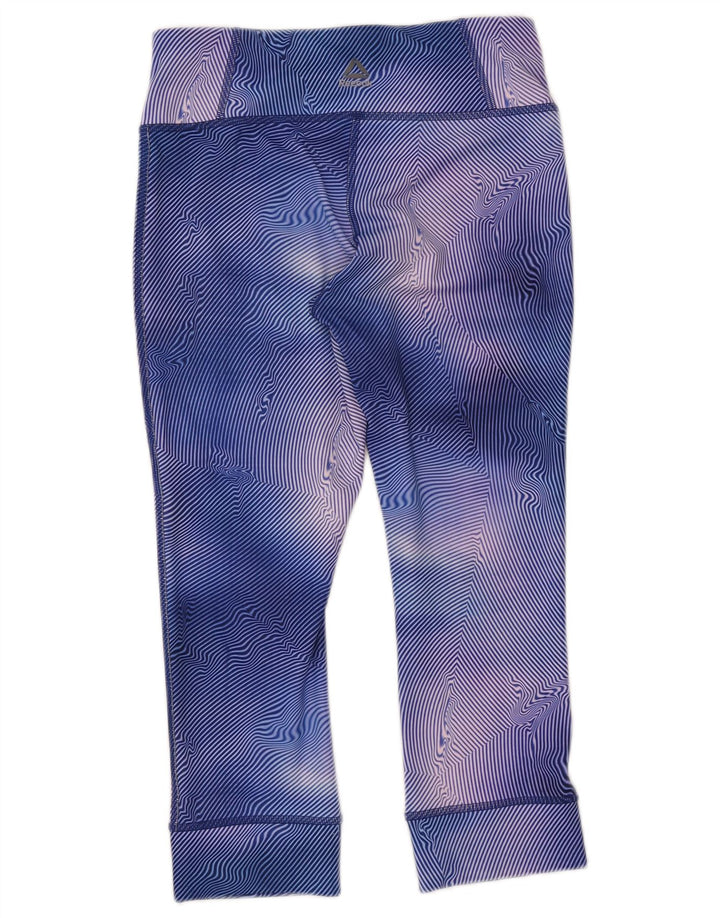 Leggings Capri pentru femei Reebok UK 8/10 Small Blue Striped