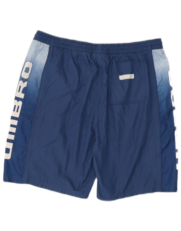 Pantaloni scurți sport grafic Umbro pentru bărbați, mari, bleumarin, poliester color bloc