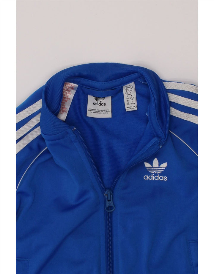 Jachetă de trening pentru băieți ADIDAS 5-6 ani poliester albastru