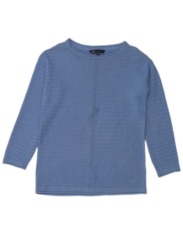 Crew Clothing Pulover pentru femei cu gât de barcă UK 10 Bumbac albastru mic