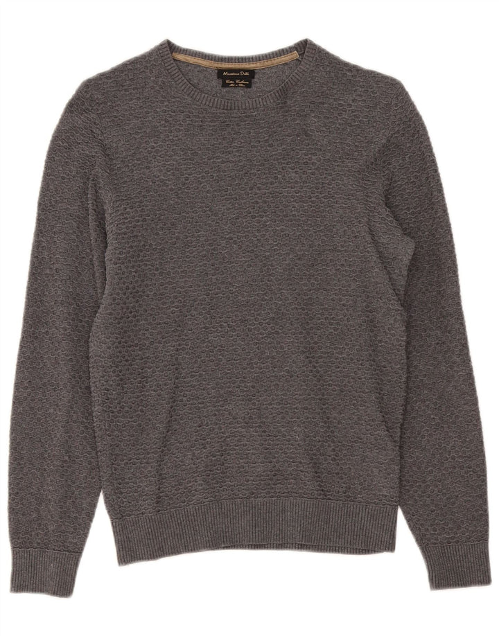 Pulover Massimo Dutti pentru bărbați, cu gât de barcă, bumbac mic, gri