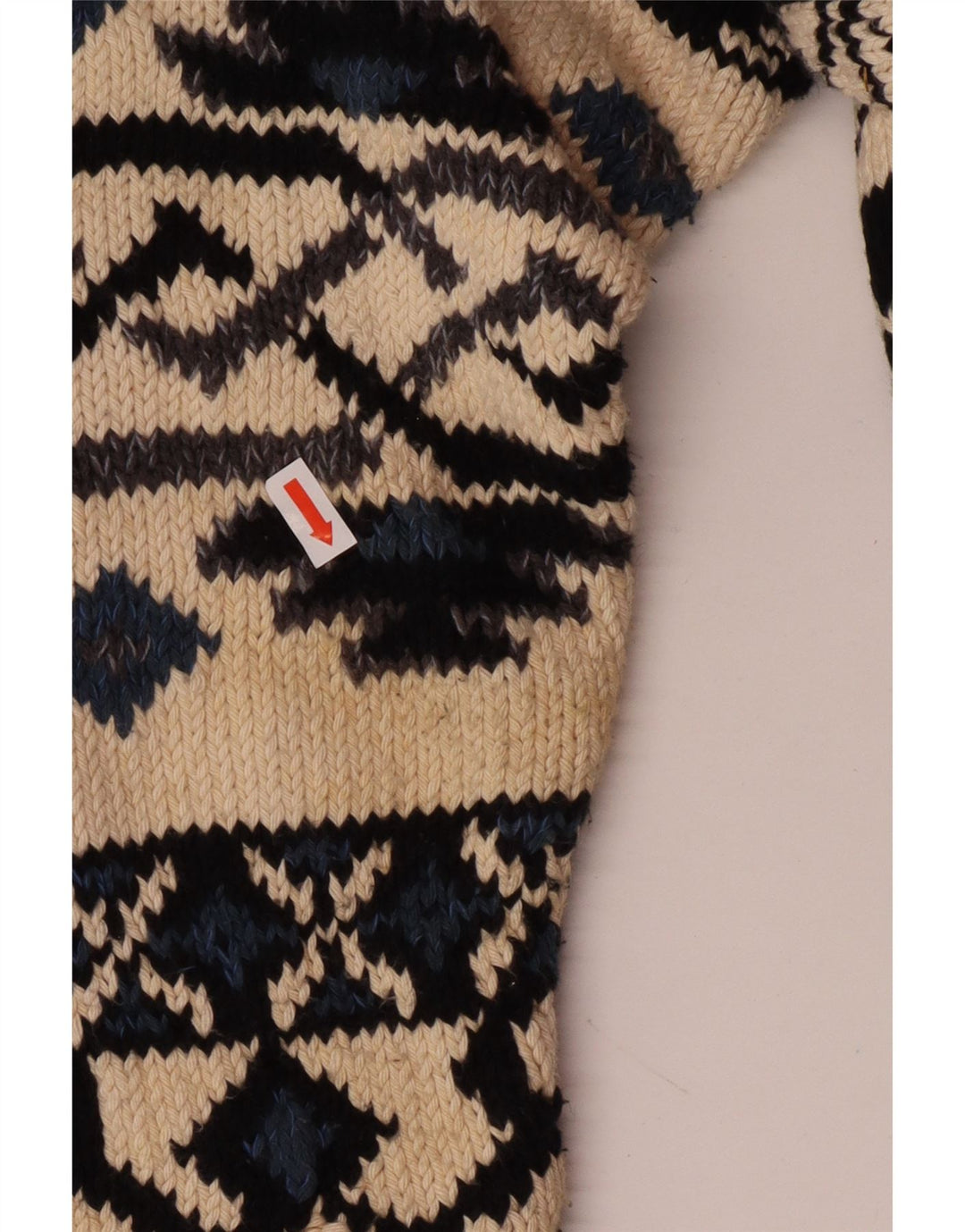 Pulover vintage cardigan grafic pentru femei UK 10 mic multicolor boem