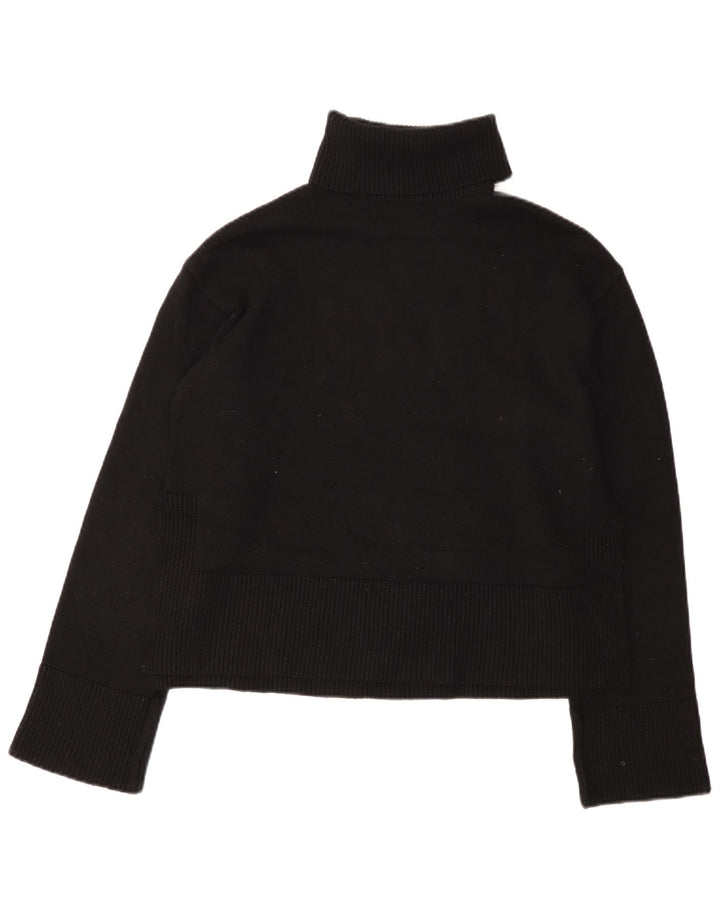 Pulover cu gât rulat Zara pentru femei UK 14 Medium Black Viscose
