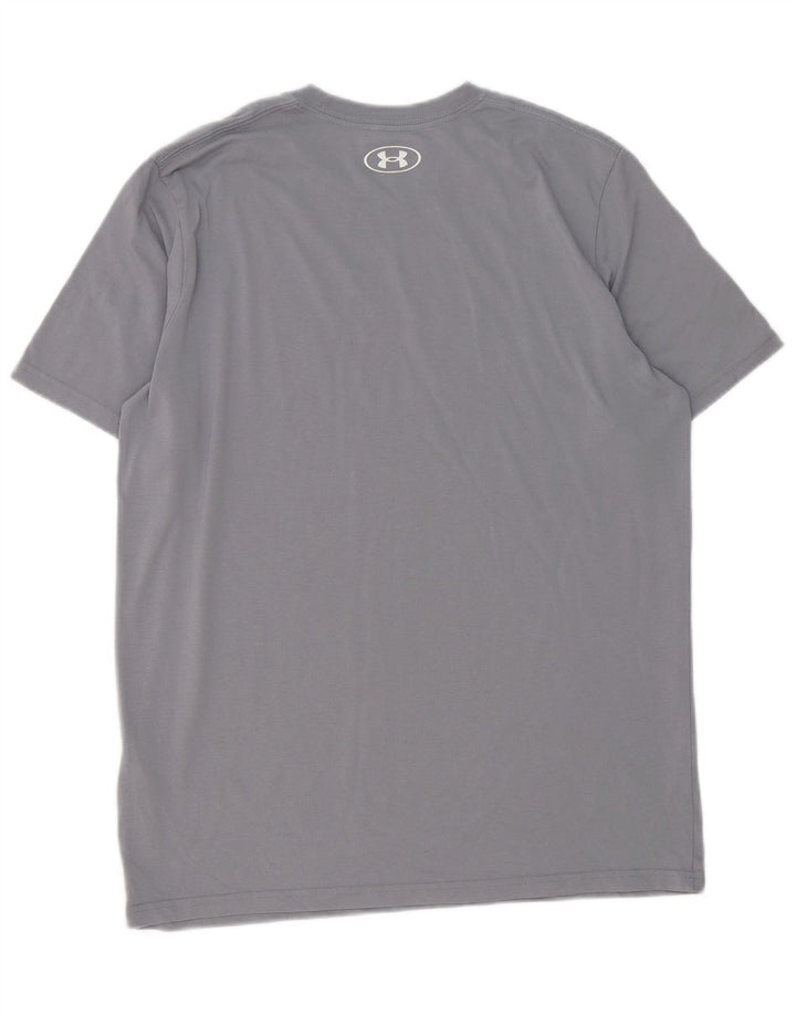 Tricou grafic Under Armour pentru bărbați, cu croiala lentă Top, bumbac gri mediu