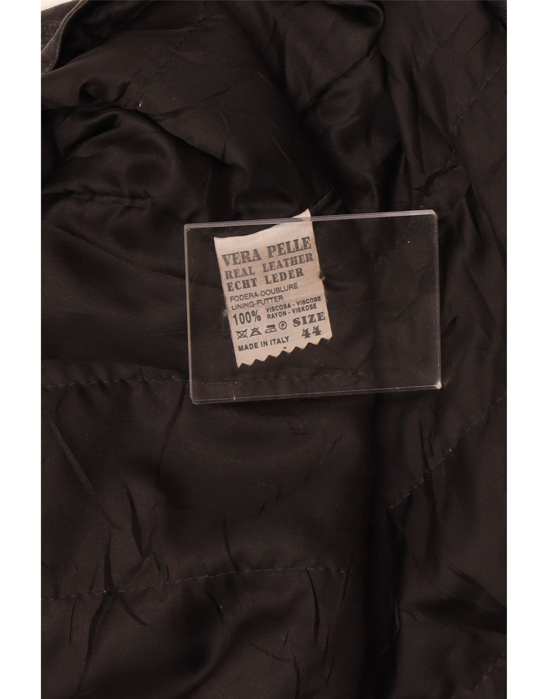 Geaca de piele vintage pentru femei IT 44 Medium Black Leather