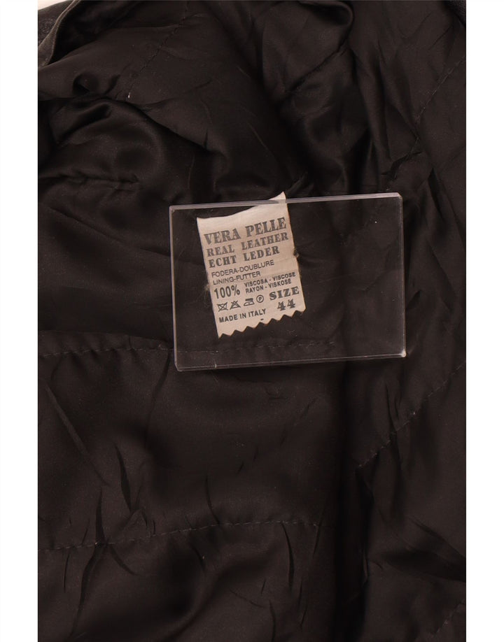 Geaca de piele vintage pentru femei IT 44 Medium Black Leather