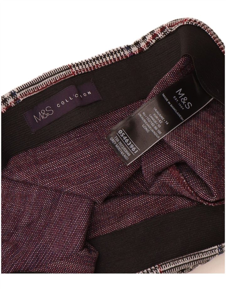 Fusta dreaptă pentru femei Marks & Spencer UK 14 mare W32 poliester cu carouri gri