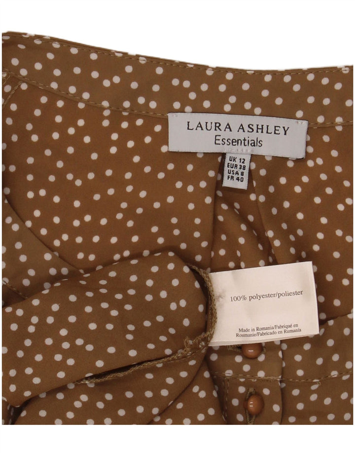 Bluză cămașă pentru femei Laura Ashley UK 12 Poliester cu pete maro mediu
