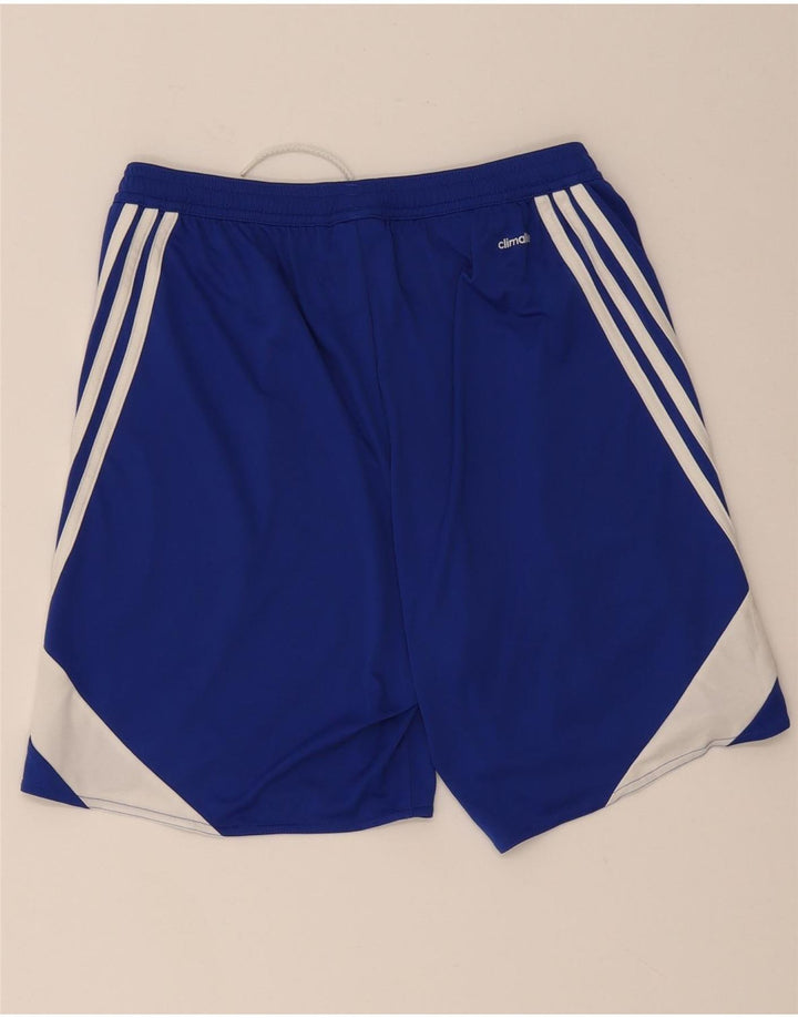 Pantaloni scurți sport pentru bărbați Adidas Climalite, albastru mediu, poliester color bloc