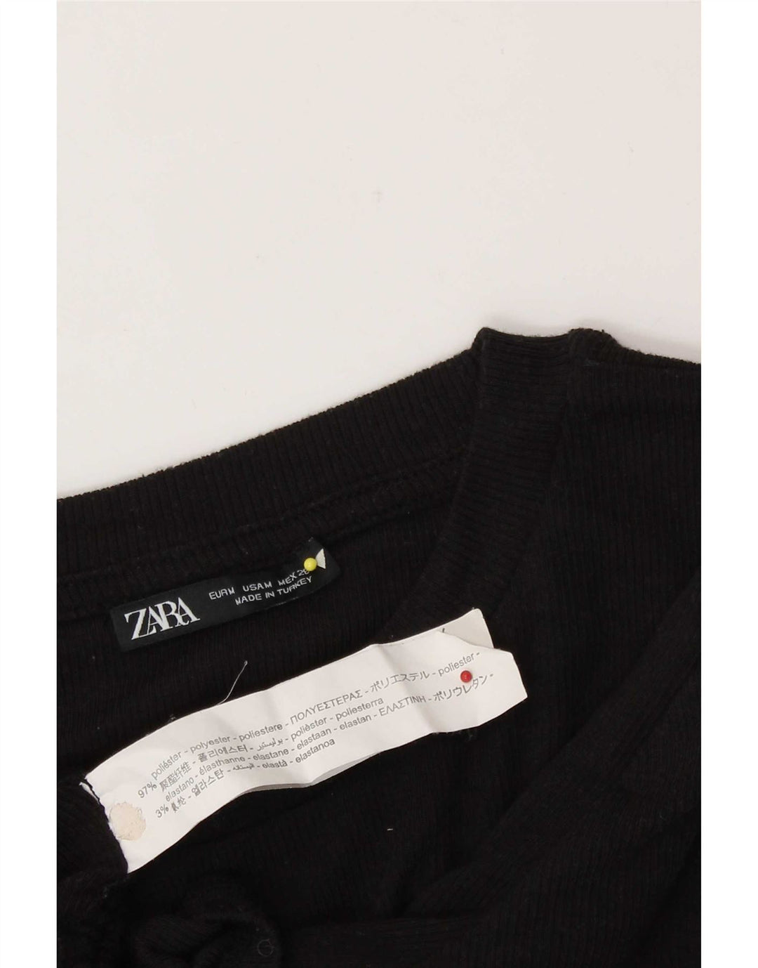 Bluză Crop Top pentru femei Zara UK 12 Poliester mediu negru