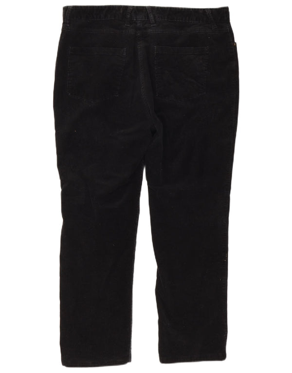 Marks & Spencer Pantaloni crop din velur pentru femei UK 16 Large W34 L25 Negru