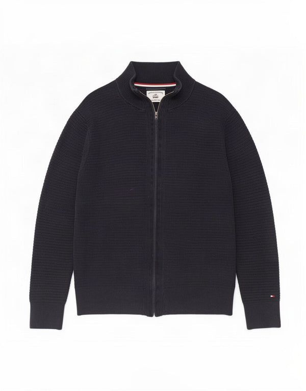 Tommy Hilfiger Mens Full Zip Cardigan Sweater XL Navy Blue Cotton