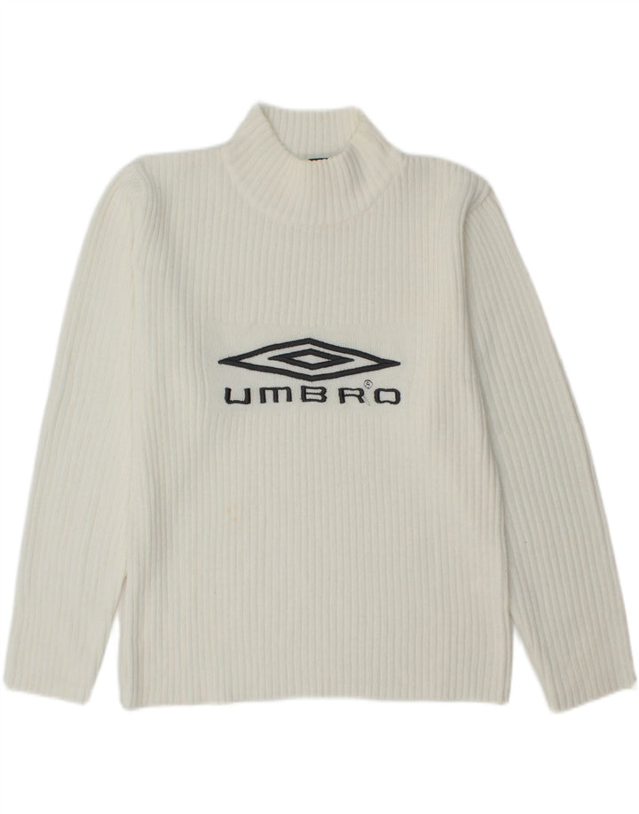 UMBRO Pulover cu gât țestoasă cu grafică pentru femei UK 16 Medium White Acrylic