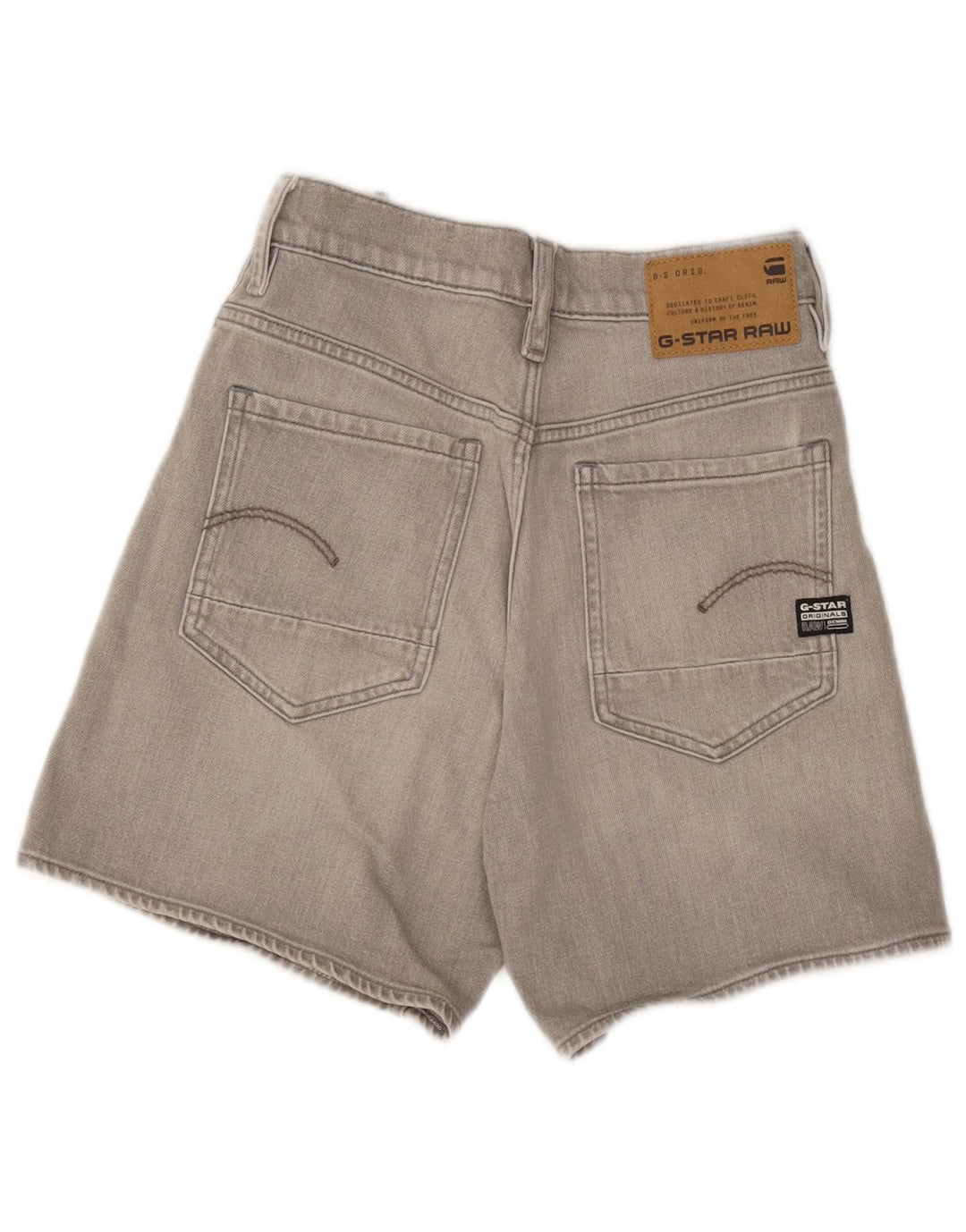 Pantaloni scurți din denim G-Star pentru femei W28 bumbac gri mediu