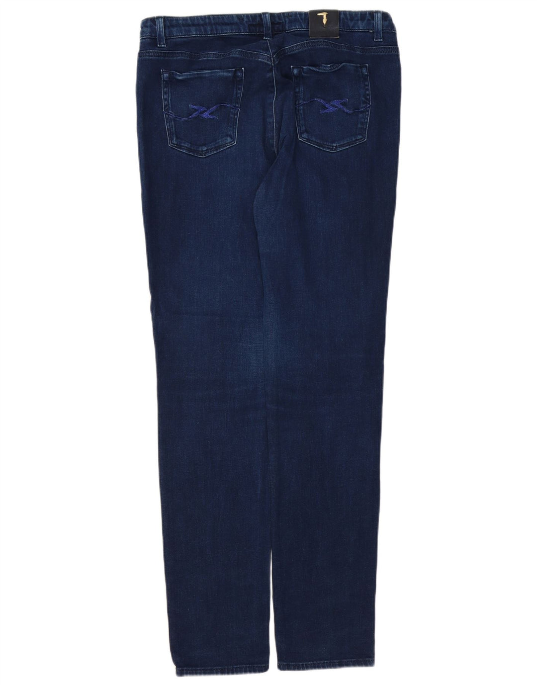 Blugi subțiri TRUSSARDI pentru femei IT 49 XL W35 L32 bleumarin Poliester