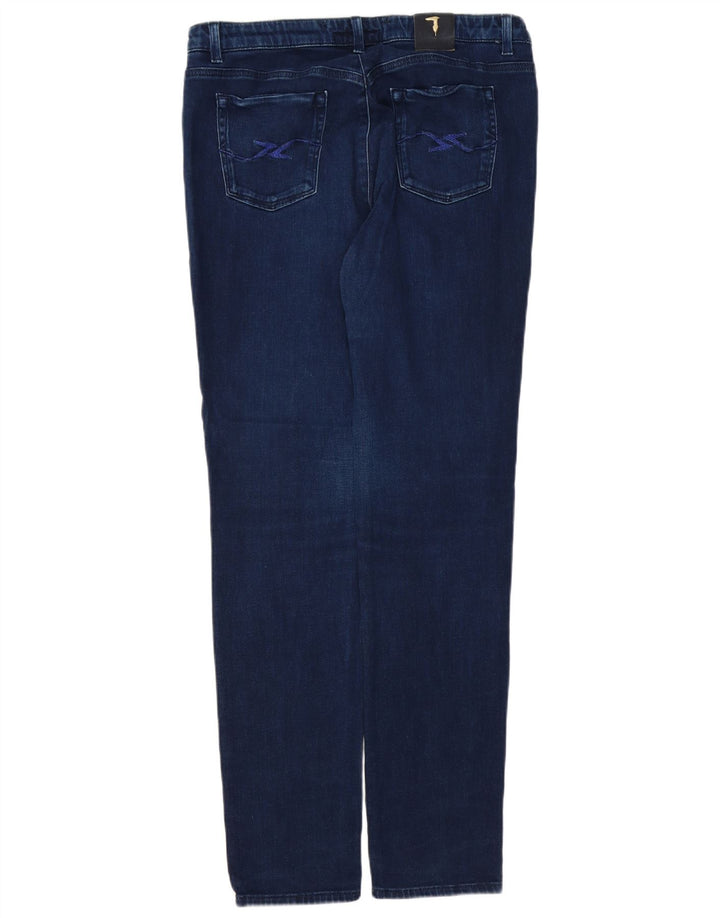 Blugi subțiri TRUSSARDI pentru femei IT 49 XL W35 L32 bleumarin Poliester