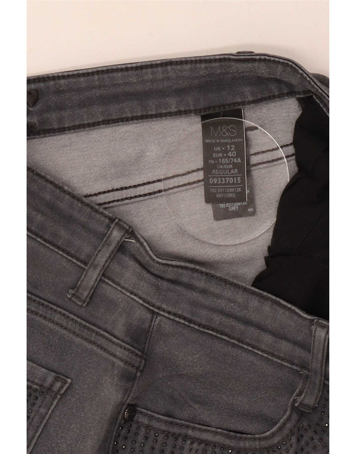 Blugi drepti pentru femei Marks & Spencer UK 12 Medium W30 L29 bumbac gri