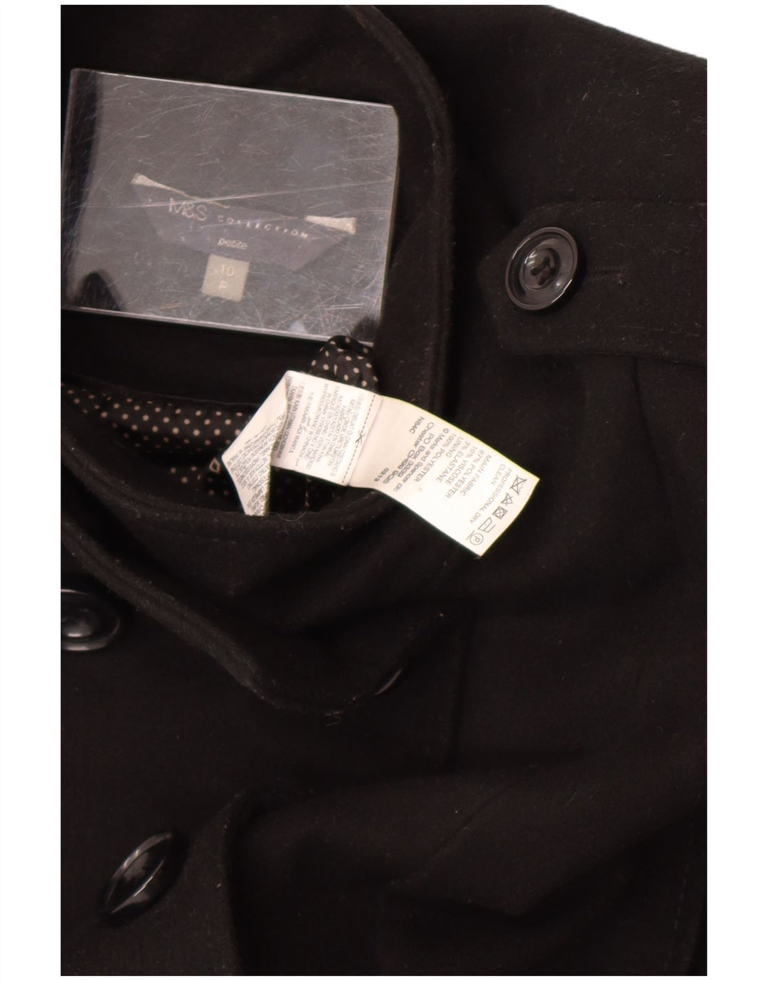 Palton mic pentru femei Marks & Spencer UK 10 Poliester negru mic