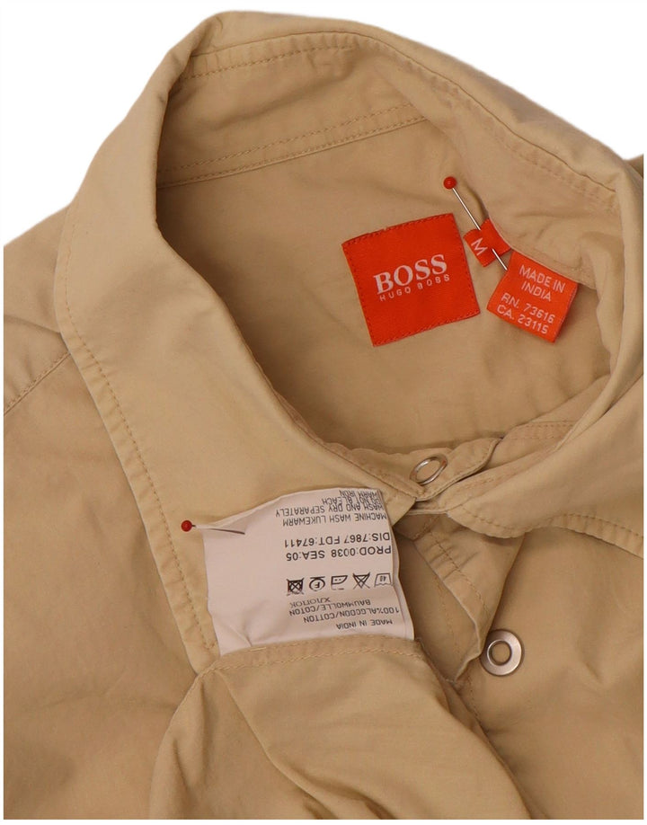 Cămașă cu mânecă scurtă pentru bărbați Hugo Boss, bumbac mediu bej