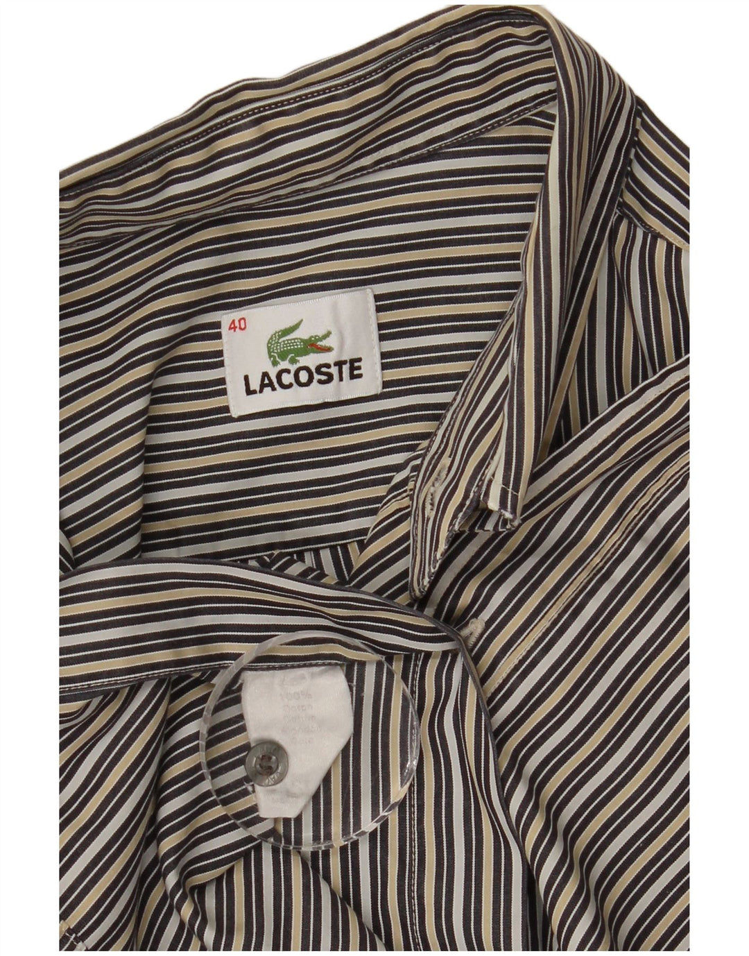 Cămașă pentru bărbați Lacoste Mărimea 40 Bumbac cu dungi multicolore medii