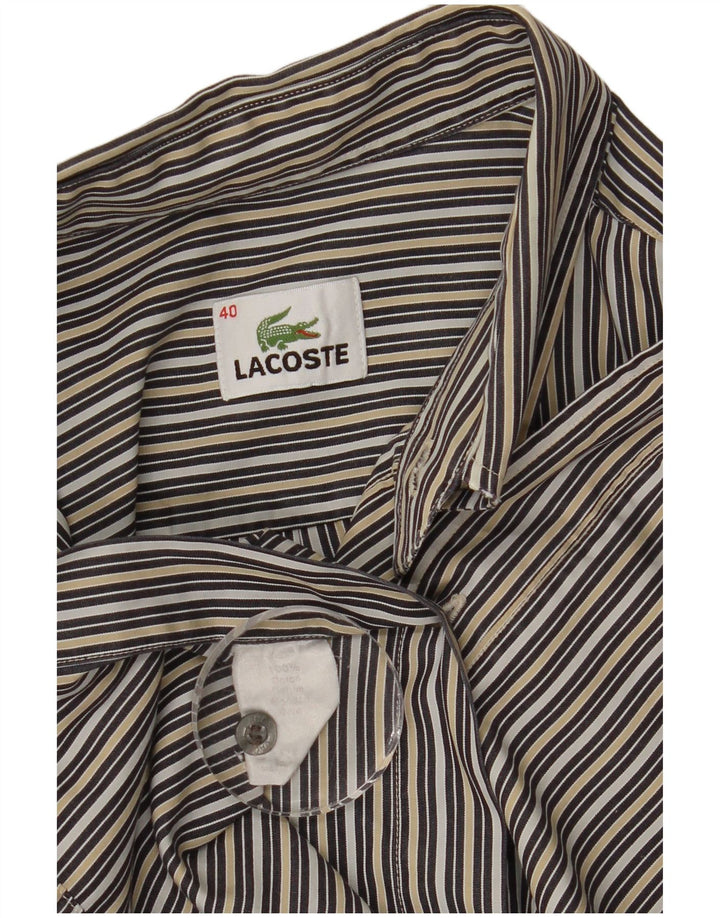 Cămașă pentru bărbați Lacoste Mărimea 40 Bumbac cu dungi multicolore medii
