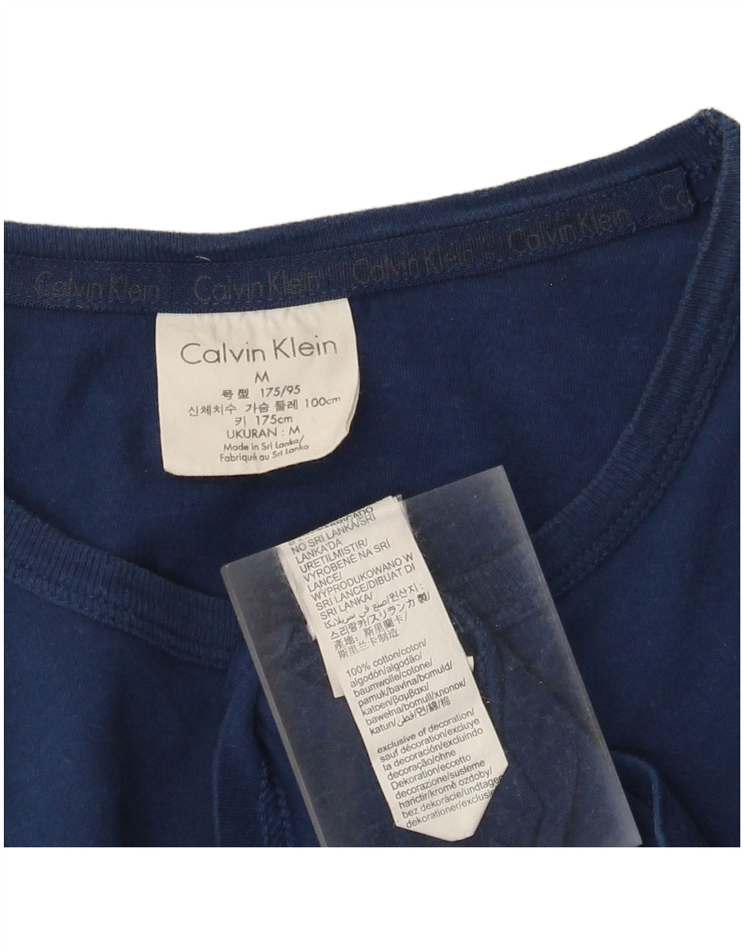 Tricou grafic Calvin Klein pentru bărbați Top mediu din bumbac bleumarin
