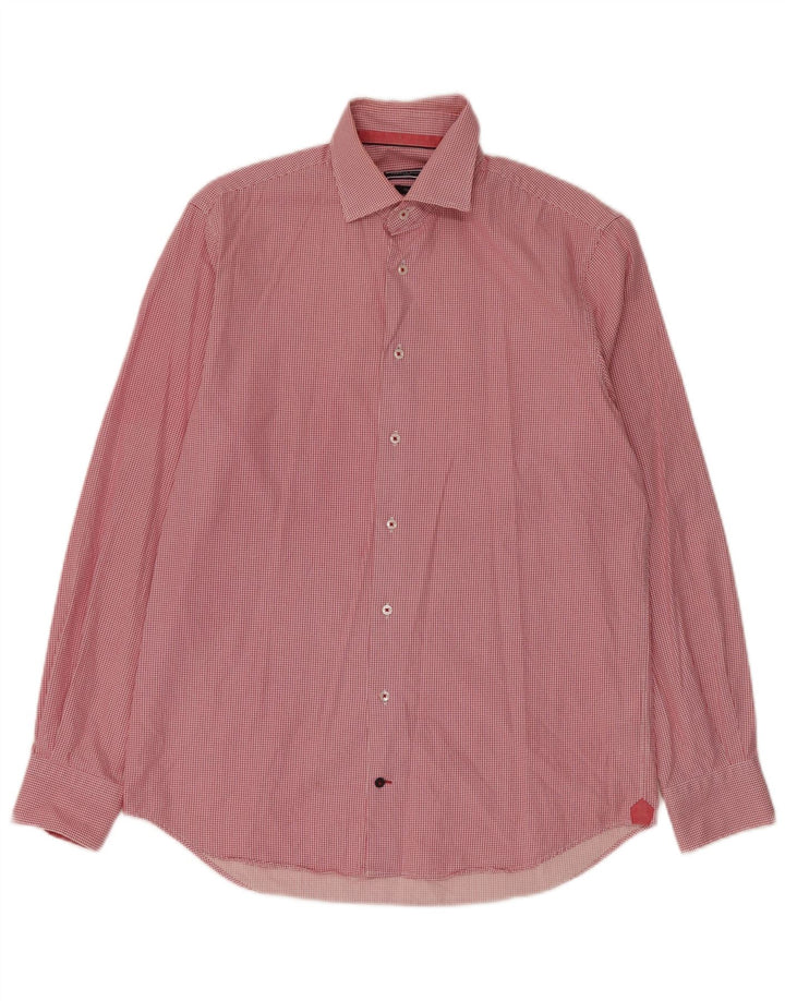 Cămașă croită pentru bărbați Tommy Hilfiger Mărimea 39 15 1/2 Medium Red Houndstooth