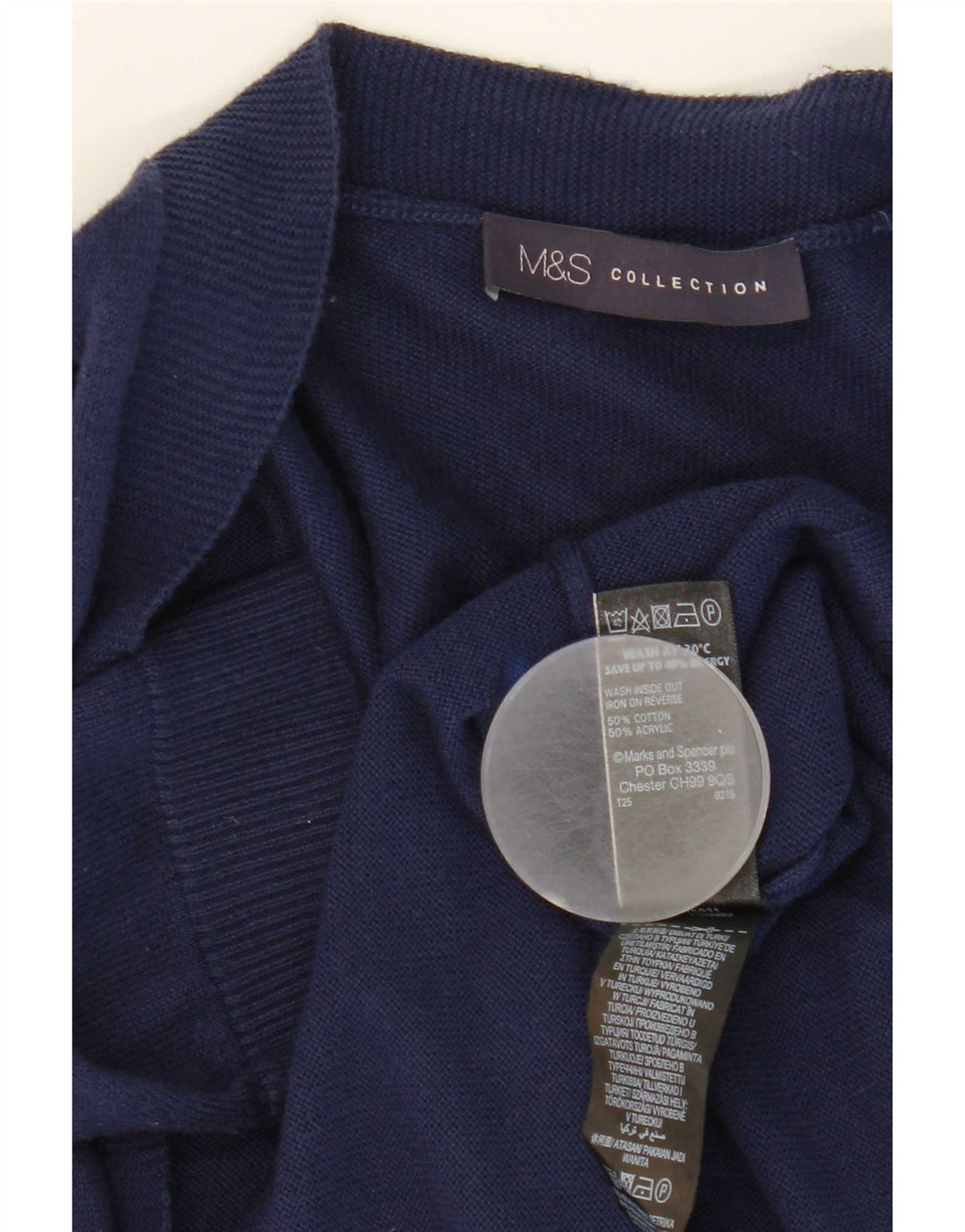 Pulover cardigan cu paragate pentru femei Marks & Spencer UK 12 Medium Bleumarin