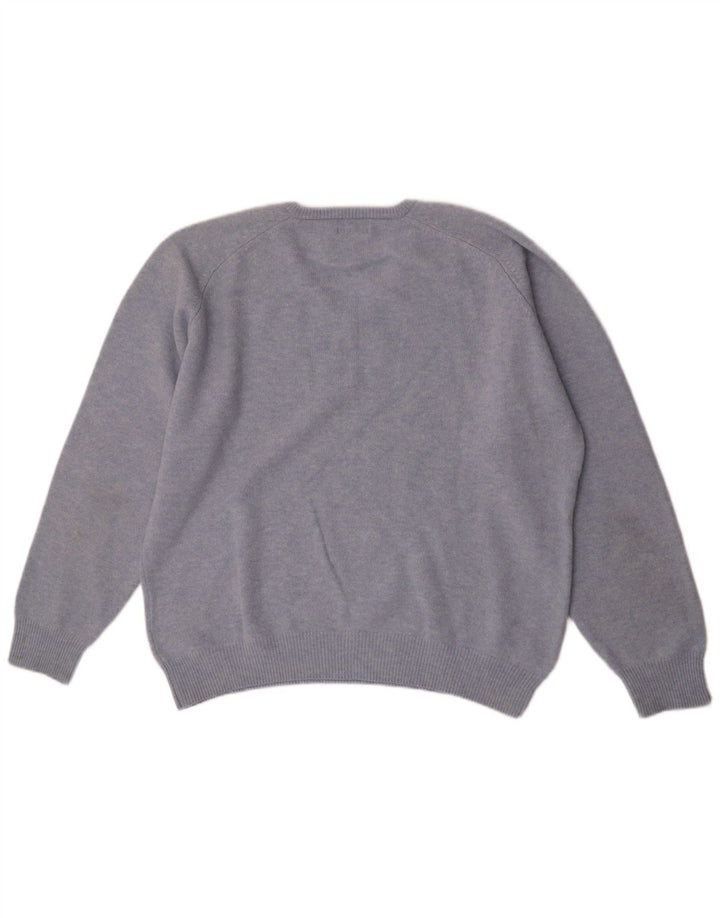 Pulover pentru bărbați Kappa cu decolteu în V, 2XL, lână virgină albastră