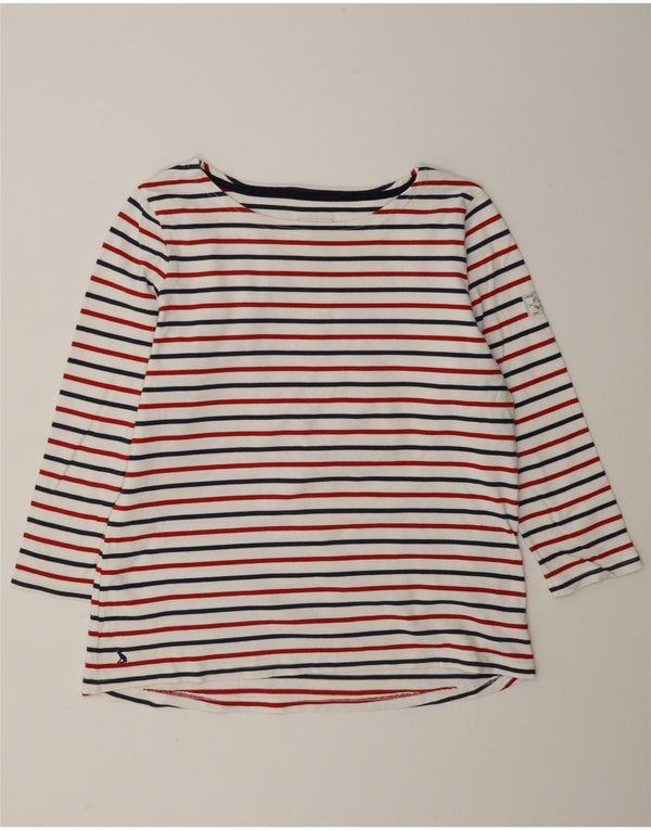 Joules Top pentru femei cu mâneci 3/4 UK 16, bumbac mare cu dungi albe