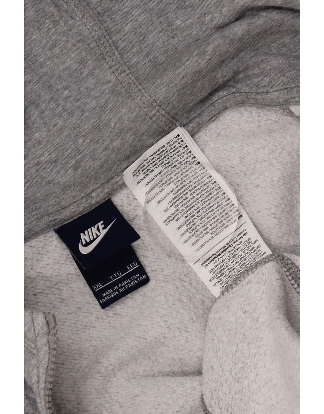 Pulover Nike pentru bărbați, cu fermoar, bumbac gri 2XL