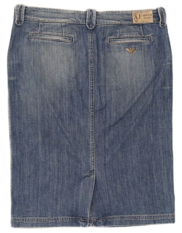 Fusta de blugi pentru femei Armani UK 16 mare W34 bumbac albastru