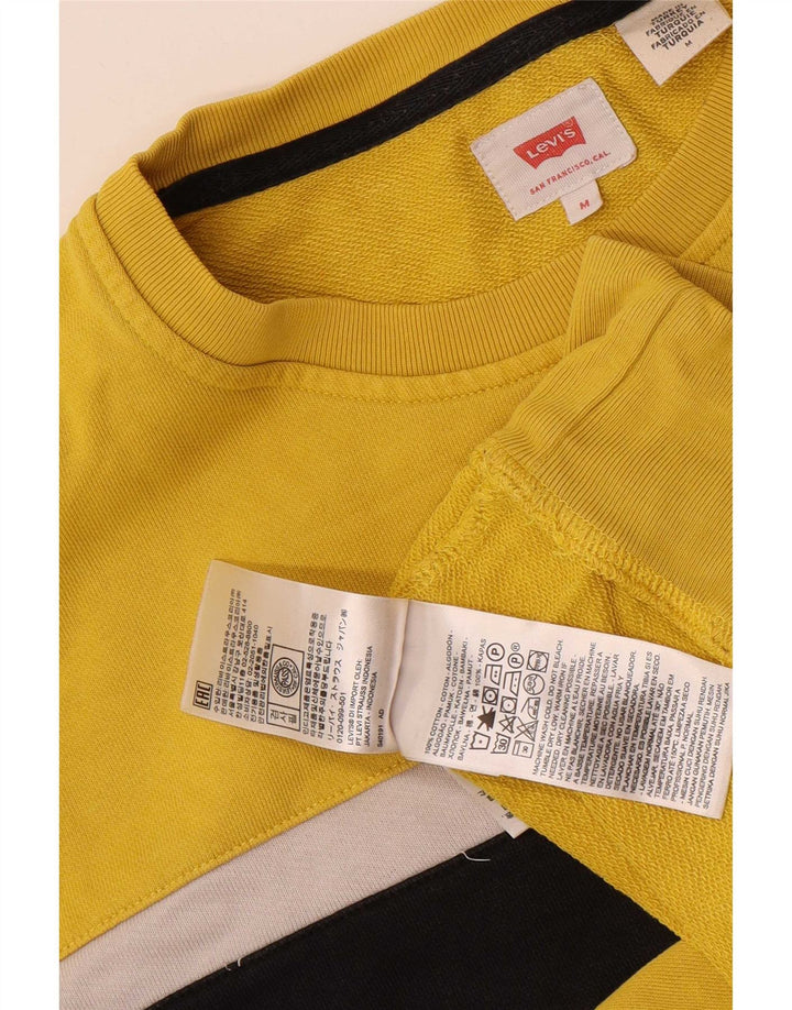 Pulover cu grafică Levi's pentru bărbați, bumbac color-bloc galben mediu
