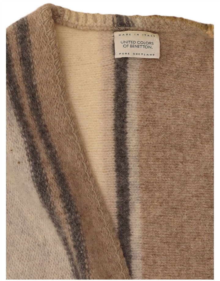 Pulover Cardigan fără mâneci Benetton pentru femei UK 16 Lână mare, multicoloră